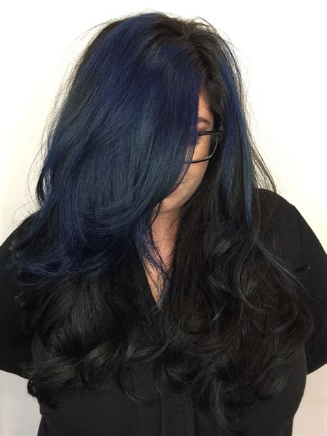 how to color black hair blue